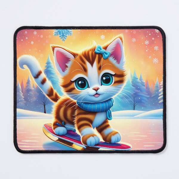 Item preview, Kitten ice skating on a frozen lake designed and sold by Colin Bentham.