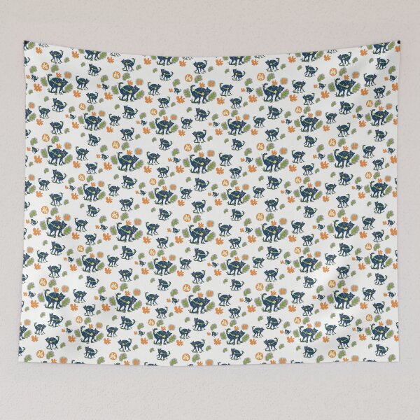 Item preview, Cat and flowers pattern  designed and sold by LUJI PATTERN ATELIER .