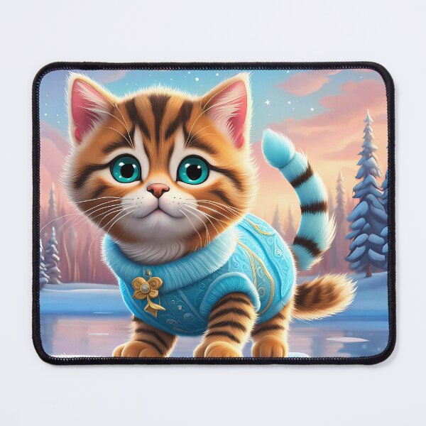 Item preview, Kitten ice skating on a frozen lake designed and sold by Colin Bentham.