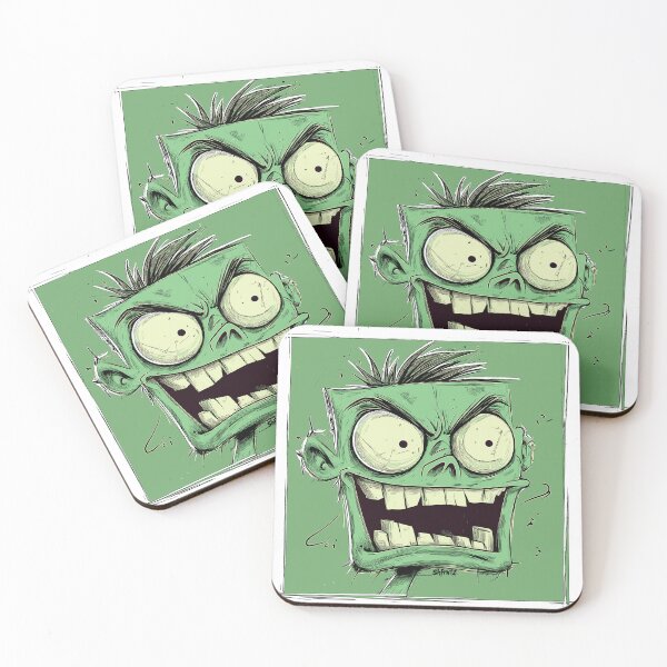 Item preview, Green Zombie Cartoon Horror Face designed and sold by shafranietz.