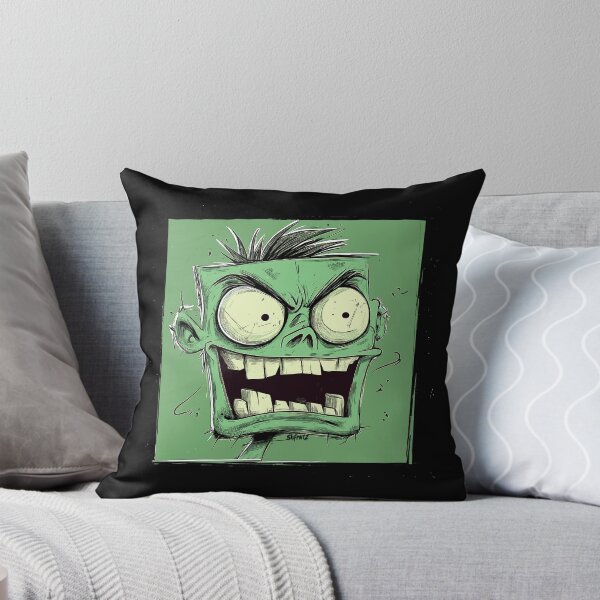 Item preview, Green Zombie Cartoon Horror Face designed and sold by shafranietz.