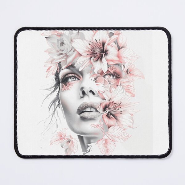 Item preview, Illustration of pink woman surround by flowers designed and sold by BlueSmoke69.