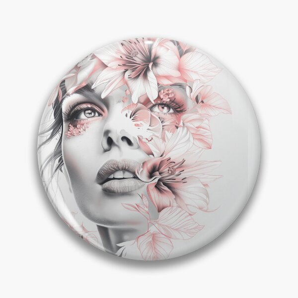 Artikelvorschau, Illustration einer rosa Frau umgeben von Blumen entworfen und verkauft von BlueSmoke69.