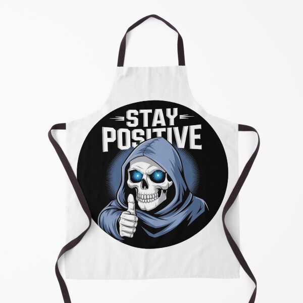 Item preview, stay positive with cute reaper with thumb up. AI designed and sold by JonathanP514.