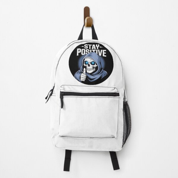 Item preview, stay positive with cute reaper with thumb up. AI designed and sold by JonathanP514.