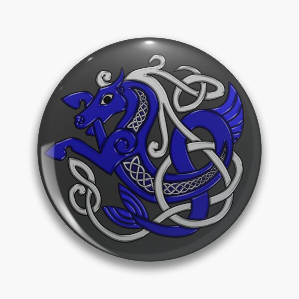 Item preview, Celtic Seahorse Hippocampus in Blue and Silver designed and sold by DappledMoon.