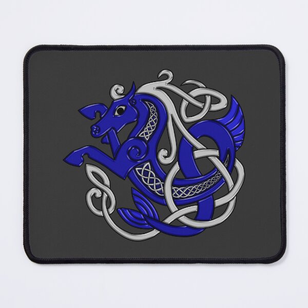 Item preview, Celtic Seahorse Hippocampus in Blue and Silver designed and sold by DappledMoon.