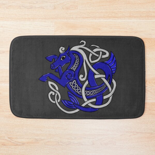 Item preview, Celtic Seahorse Hippocampus in Blue and Silver designed and sold by DappledMoon.