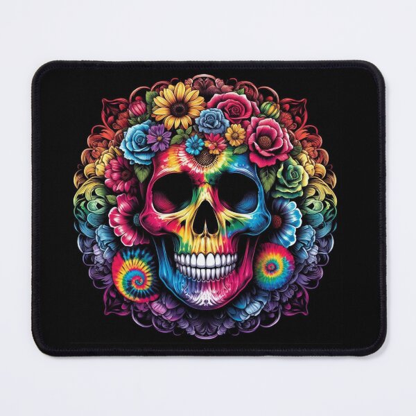 Item preview, Tie Dye Skull and Flowers designed and sold by Paragon-Art.