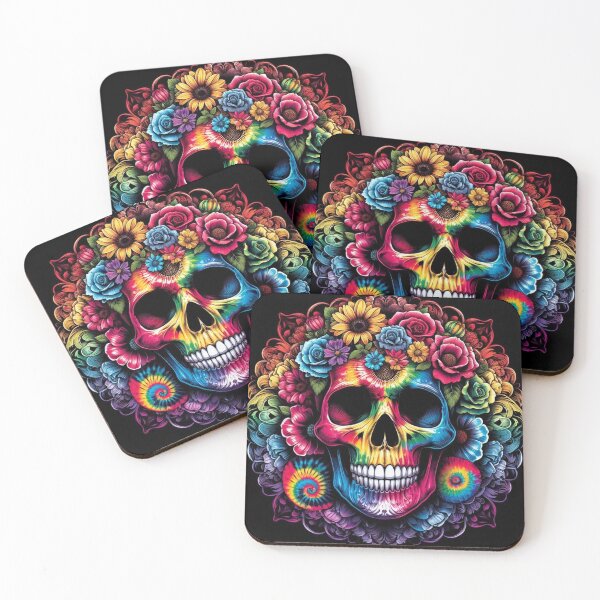 Item preview, Tie Dye Skull and Flowers  designed and sold by Paragon-Art.