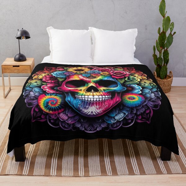 Item preview, Tie Dye Skull and Flowers designed and sold by Paragon-Art.