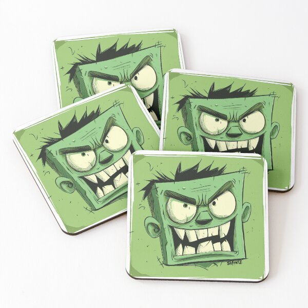 Item preview, Green Zombie Cartoon Horror Face designed and sold by shafranietz.