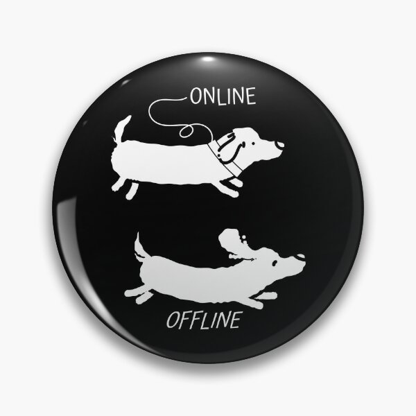Item preview, Online Offline Rough-haired Dachshund designed and sold by MooonTees.
