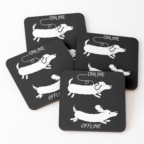 Item preview, Online Offline Rough-haired Dachshund designed and sold by MooonTees.