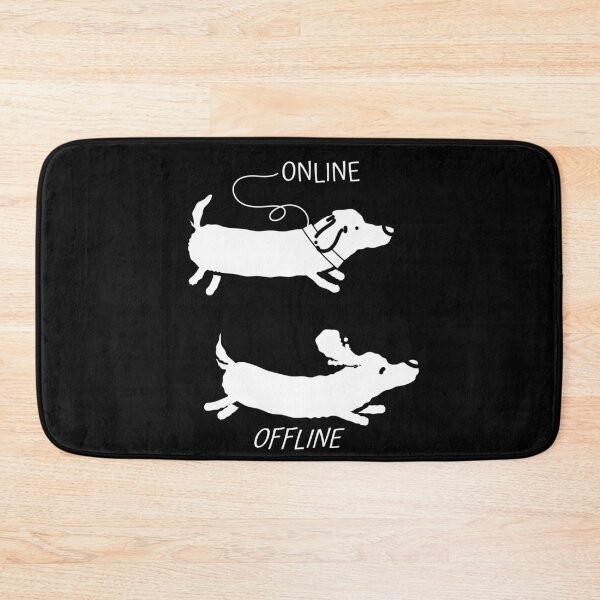 Item preview, Online Offline Rough-haired Dachshund designed and sold by MooonTees.