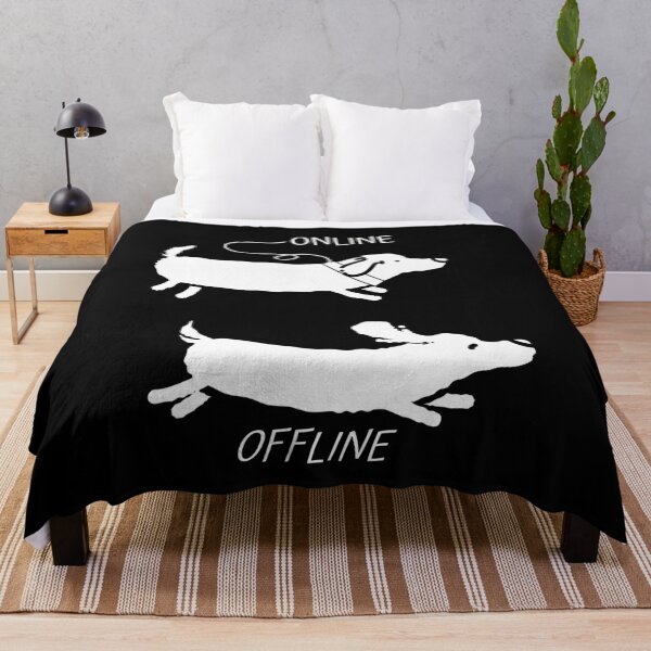 Item preview, Online Offline Rough-haired Dachshund designed and sold by MooonTees.