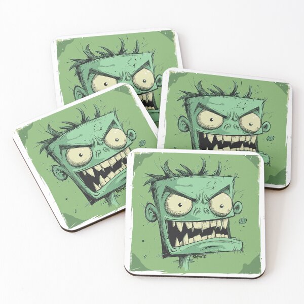 Item preview, Green Zombie Cartoon Horror Face designed and sold by shafranietz.