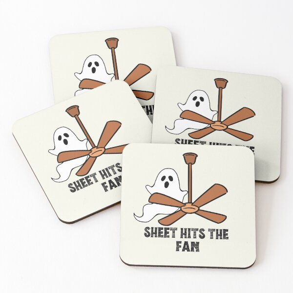 Item preview, Boo Sheet Hits The Fan Ghost Halloween Adult Vintage T-Shirt designed and sold by SunfullyYours.