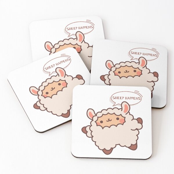 Item preview, Kawaii Sheep, Sheep Happens, Cute Sheep with Phrase designed and sold by mysummerland.