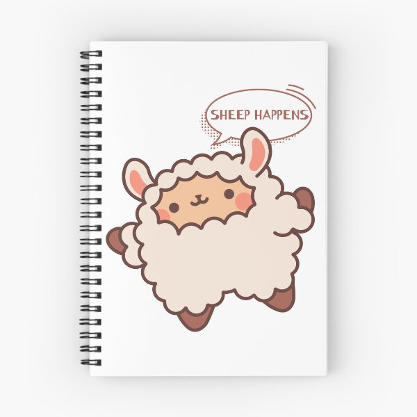 Item preview, Kawaii Sheep, Sheep Happens, Cute Sheep with Phrase designed and sold by mysummerland.