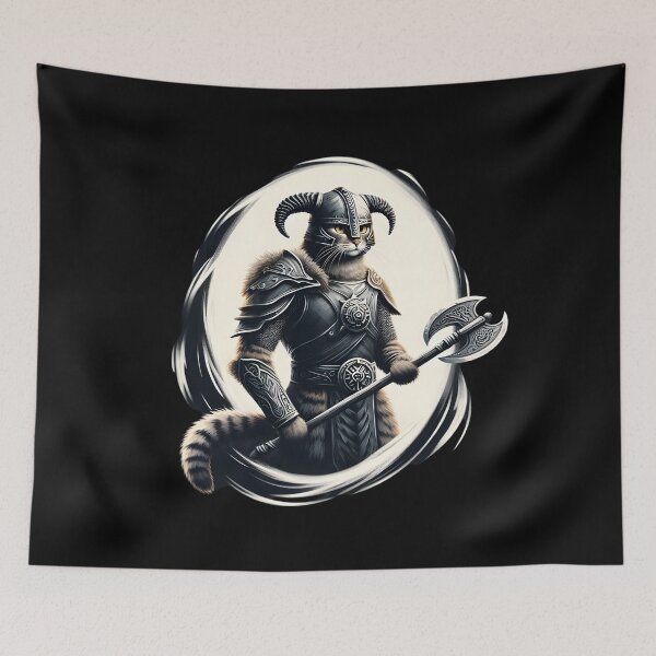 Item preview,  Viking Warrior Cat Fantasy Art designed and sold by IllumeInk.