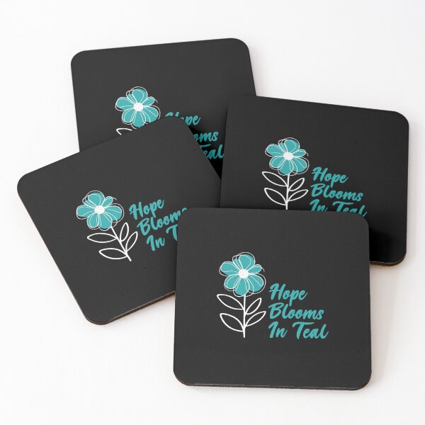 Item preview, Womens Ovarian Cancer Awareness - Turquoise flower - Hope Blooms In Teal designed and sold by Prime-Studio.