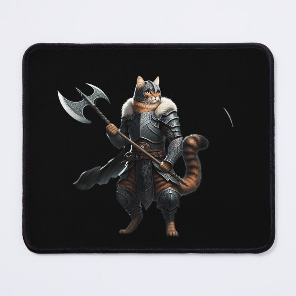 Item preview, Armored Cat Warrior with Axe designed and sold by IllumeInk.
