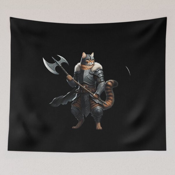 Item preview,  Armored Cat Warrior with Axe designed and sold by IllumeInk.