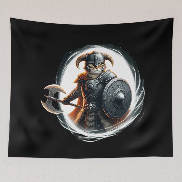 Item preview,  Viking Warrior Cat Fantasy Artwork designed and sold by IllumeInk.