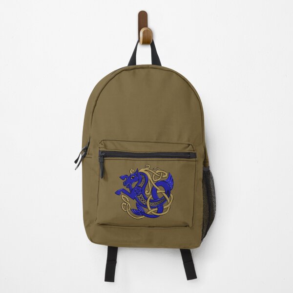 Item preview, Celtic Seahorse Hippocampus in Blue and Gold designed and sold by DappledMoon.