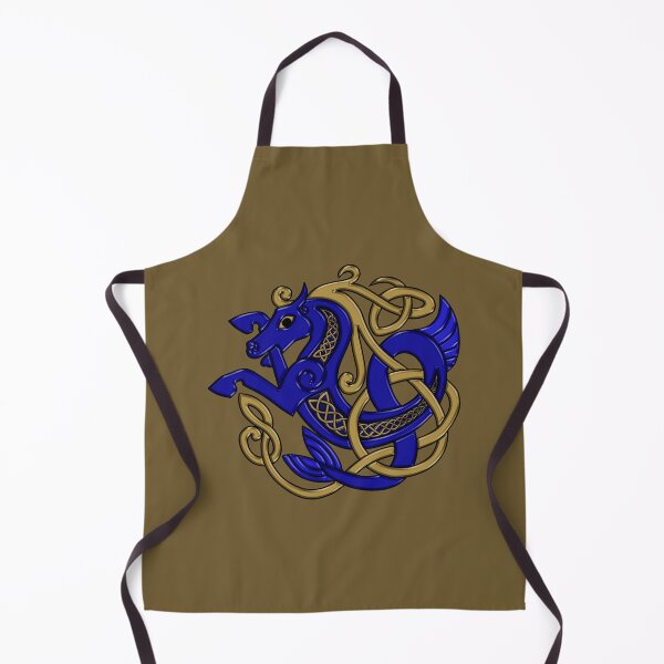 Item preview, Celtic Seahorse Hippocampus in Blue and Gold designed and sold by DappledMoon.
