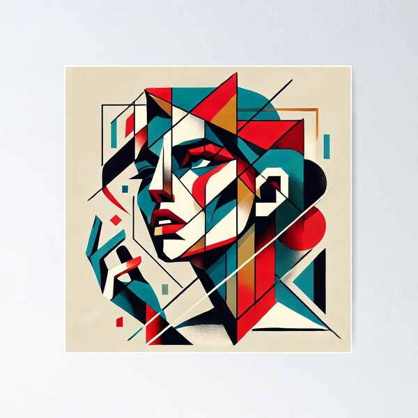 Abstract female face in color Poster