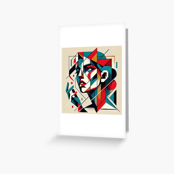 Abstract female face in color Greeting Card