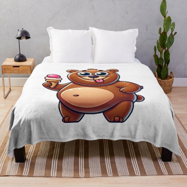 Item preview, Chubby Cute Funny Brown Bears With Ice Cream designed and sold by pinkycherry.