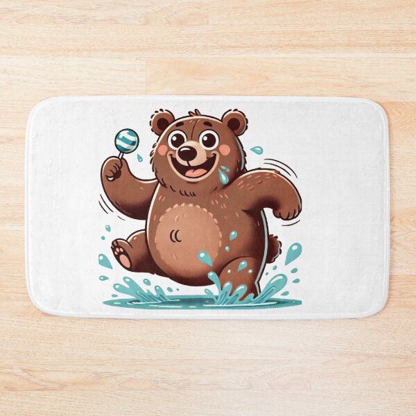 Item preview, Playful Cute Funny Brown Bears Splashing Water designed and sold by pinkycherry.