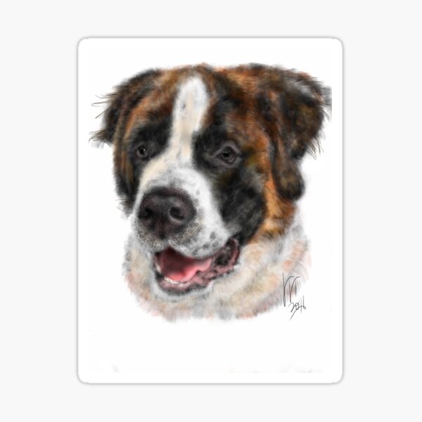 Smiling Happy St Bernard Dog Sticker