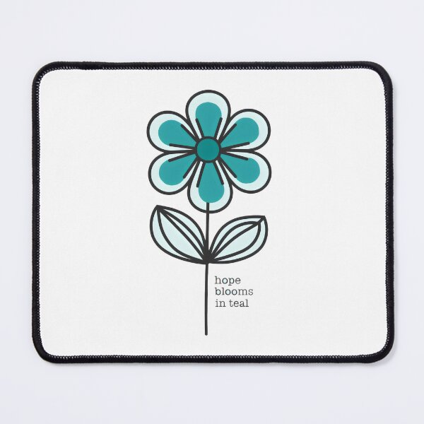 Item preview, Womens Ovarian Cancer Awareness - Turquoise flower - Hope Blooms In Teal designed and sold by Prime-Studio.