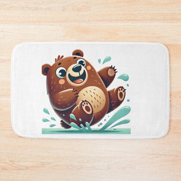 Item preview, Smiling Cute Funny Brown Bears Splashing Water designed and sold by pinkycherry.
