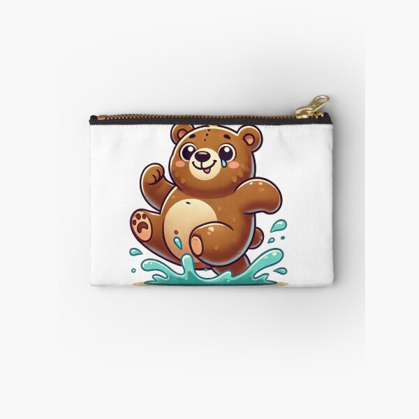 Item preview, Cartoon Cute Funny Brown Bears Splashing Water designed and sold by pinkycherry.