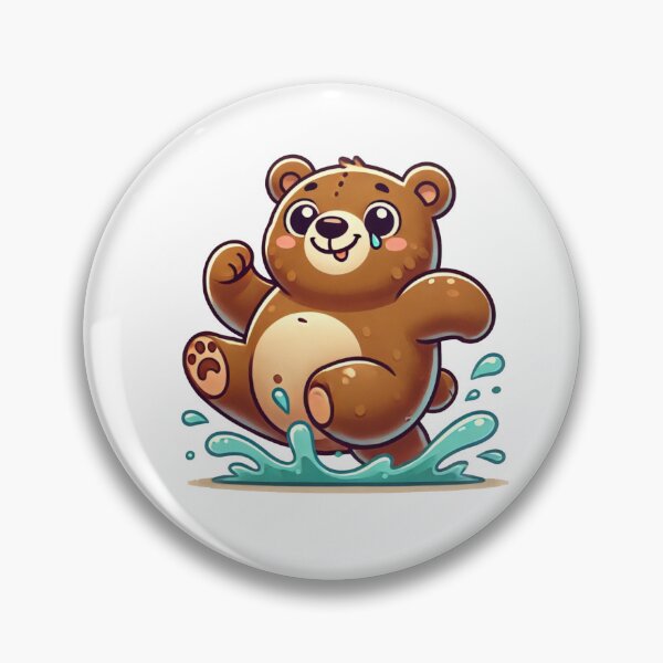 Item preview, Cartoon Cute Funny Brown Bears Splashing Water designed and sold by pinkycherry.