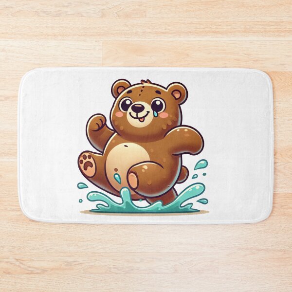 Item preview, Cartoon Cute Funny Brown Bears Splashing Water designed and sold by pinkycherry.