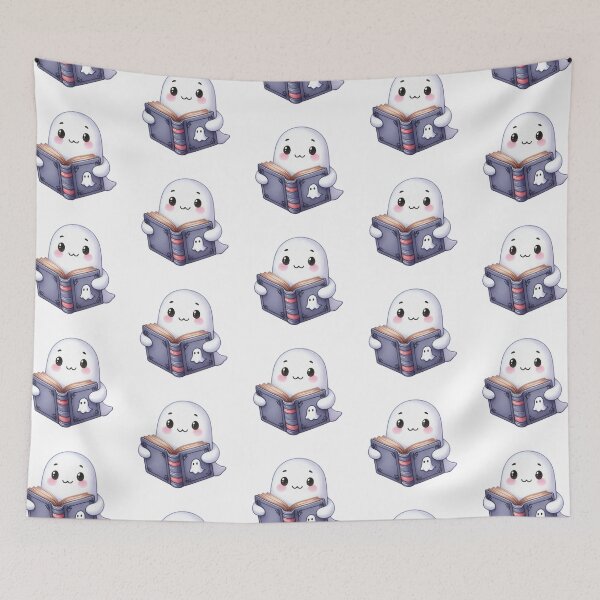 Item preview, Halloween Themed Cute Baby Ghost Reading Book designed and sold by darsh30.