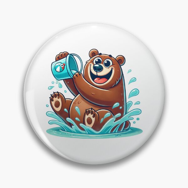 Item preview, Fun Cute Funny Brown Bears Playing Water designed and sold by pinkycherry.