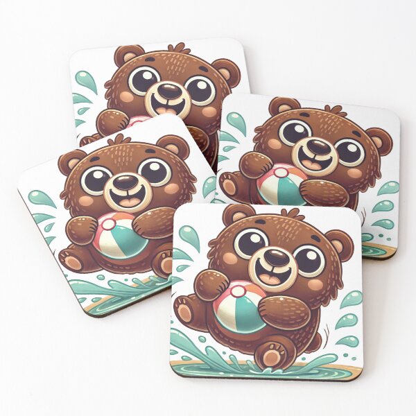 Item preview, Cute Funny Brown Bears Playing Beach Ball designed and sold by pinkycherry.