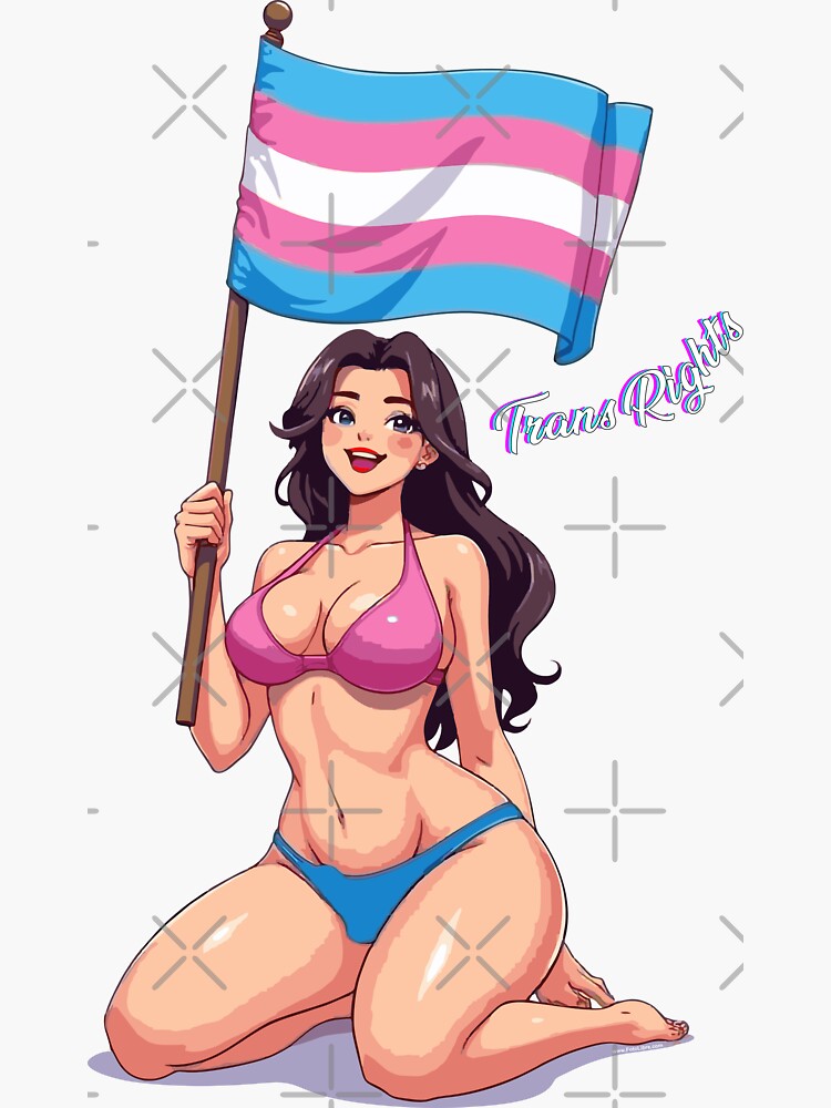 Imagen 3 de 3, Pegatina con la obra Derechos trans, diseñada y vendida por FotoLibreStudio.