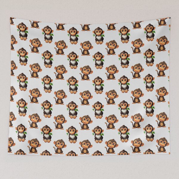 Aperçu de l'œuvre Motif de singe mignon créée et vendue par PatternTitan.