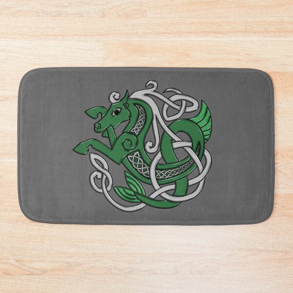 Item preview, Celtic Seahorse Hippocampus in Green and Silver designed and sold by DappledMoon.
