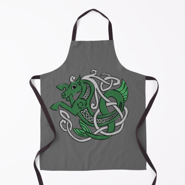 Item preview, Celtic Seahorse Hippocampus in Green and Silver designed and sold by DappledMoon.