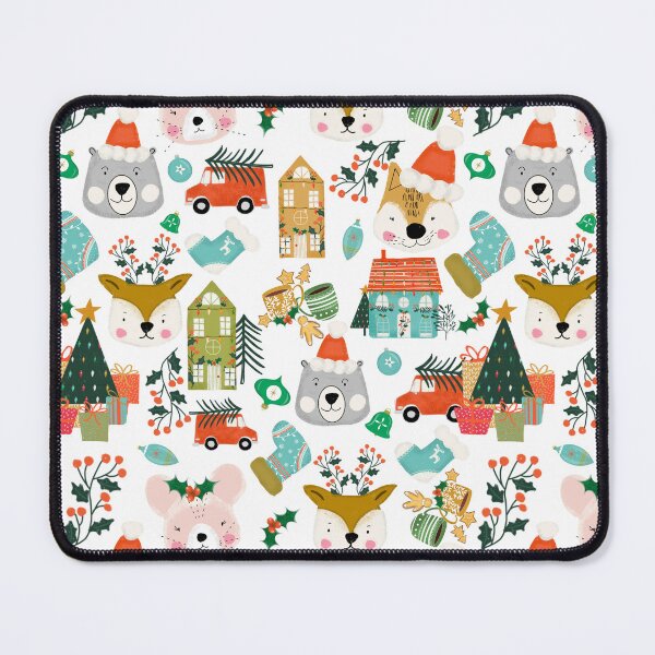 Item preview, Woodland Cute Christmas Festive Furry Friends White designed and sold by susycosta.