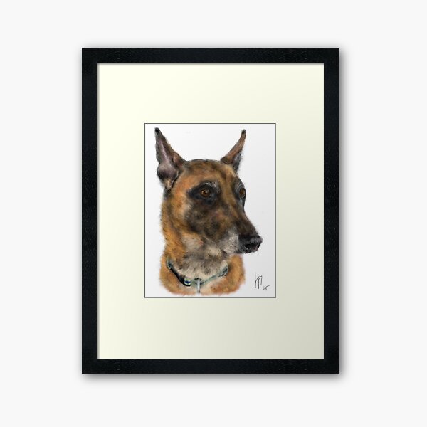 Happy Belgian Shepherd Dog Framed Art Print